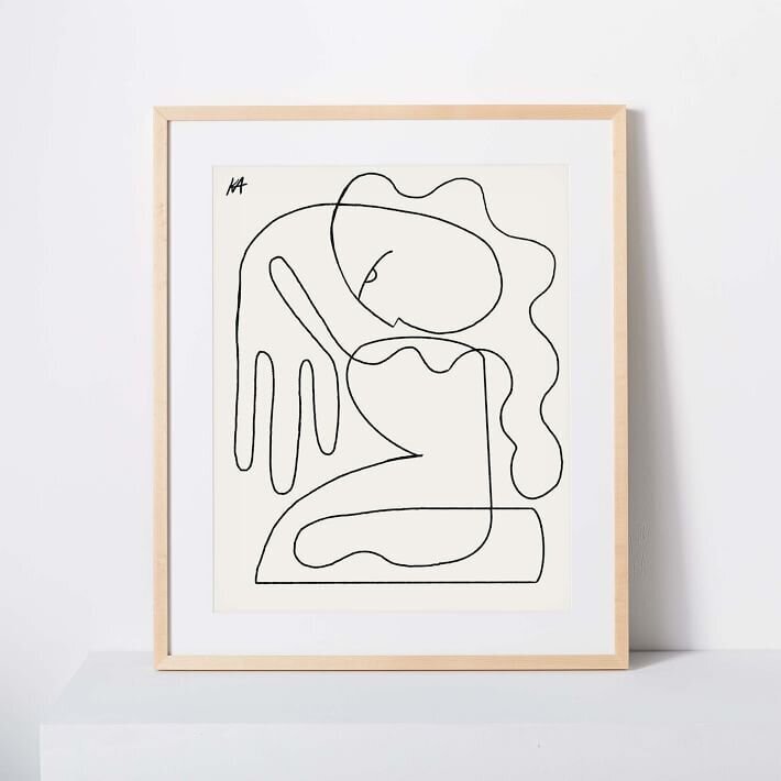 Framed image of a line drawing